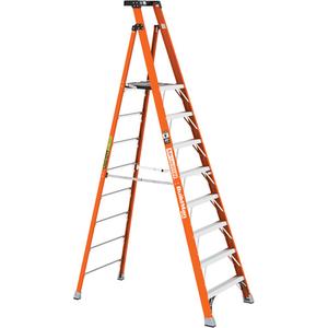 Safespace Platform Step Ladder - 8', Fibreglass, 125.75"/134.5", 300 lbs., 35.5", 8.75"/68", 1A, 1A, 14' 4" (4.4 m), 7' 7" (2.3 m), 3" (7.6 cm)