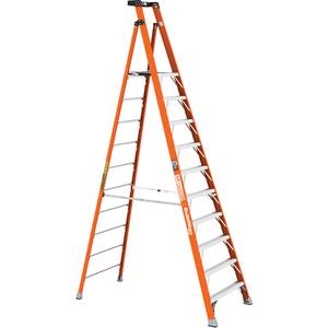 Safespace Platform Step Ladder - 10', Fibreglass, 148.5"/158.5", 300 lbs., 39", 8.75"/80.25", 1A, 1A, 16' 3" (4.9 m), 9' 6" (2.9 m), 3" (7.6 cm)