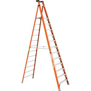 Safespace Platform Step Ladder - 12', Fibreglass, 171.25"/182.5", 300 lbs., 42.25", 8.75"/92.5", 1A, 1A, 18' 1" (5.5 m), 11' 4" (3.5 m), 3" (7.6 cm)