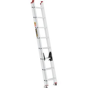 Jobsite Series™ Extension Ladder - 16', Aluminum, 200 lbs., D, 3, 3, 16' 2" (4.9 m), 13' 4" (4.1 m), 9' 5" (2.9 m)