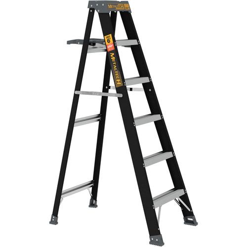 Step Ladder with Paint Tray - 6', Fibreglass, 250 lbs., 23.75", 6.5"/39.75", 1, 1, 23.75" W x 39.75" D x 68.5" H (60.3 x 101 x 174 cm), 23.75" W x 6.5" D x 73.75" H (60.3 x 16.5 x 187.3 cm)