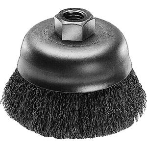 Crimped Wire Cup Brush - 3", 0.12", Carbon Steel, 5/8"-11