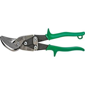 Metalmaster® Offset Snips - 1-1/4", 18-Gauge Steel, 9-1/4", Straight, Green, Right/Straight, Green