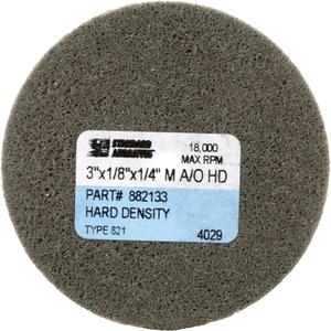 Standard Abrasives™ Unitized Wheel - 3", 1/8", 1/4", 1/2", Medium, 1/4", Aluminum Oxide