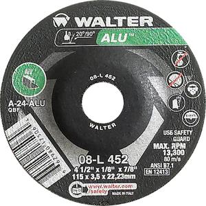Depressed Centre Grinding Wheels - Aluminium Type 27 - 4-1/2", 5", 6", 7", 1/8", 7/8", 13300, 27, A-24-ALU