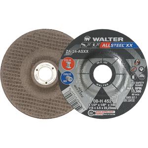 Depressed Centre Grinding Wheels - Allsteel™ XX - 4-1/2", 5", 7", 9", 1/8", 7/8", 13300, 27, Zirconia Alumina, 24