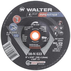 PIPEFITTER™ Grinding Wheel - 6", 3/32", 10200, 27, Aluminum Oxide