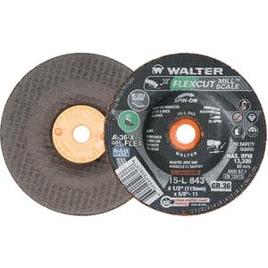 FLEXCUT MILL SCALE™ Grinding Wheel - 4-1/2", 5/8"-11, 36, 13300, 29, Aluminum Oxide