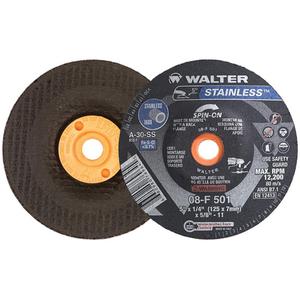STAINLESS™ Grinding Wheel - 5", 1/4", 5/8"-11, 12200, 28S, Aluminum Oxide