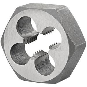 Hexagon Rethreading Bolt Die - High Speed Steel, M22x1.5, 1.67", Metric Fine, Bright, 13/16"