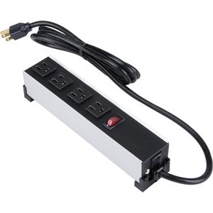 Indoor Brushed Aluminum Power Bar - 4, 6'