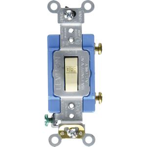 Back & Side-Wired Quiet Switch with Single-Pole Toggle - Ivory, 120 V/270 V, Toggle, Non-Dimmable, AC, 15, 10 Years