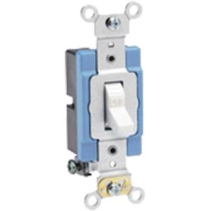 Back & Side-Wired Quiet Switch with Single-Pole Toggle - White, 120 V/277 V, Toggle, Non-Dimmable, AC, 15, 10 Years