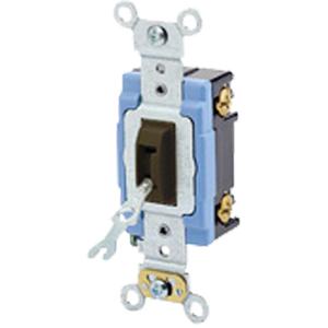 Back & Side-Wired Quiet Switch with Locking Single-Pole Toggle - Brown, 120 V/277 V, Toggle, Non-Dimmable, AC, 15, 10 Years