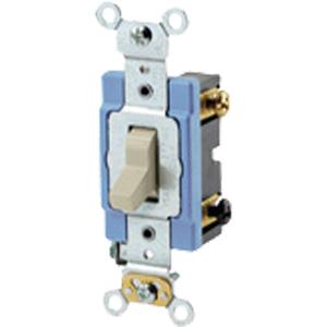 Back & Side-Wired Quiet Switch with 3-Way Toggle - Ivory, 120 V/277 V, Toggle, Non-Dimmable, AC, 15, 10 Years