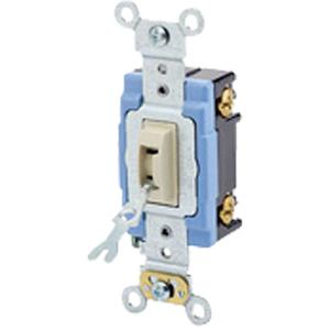 Back & Side-Wired Quiet Switch with Locking 3-Way Toggle - Ivory, 120 V/277 V, Toggle, Non-Dimmable, AC, 15, 10 Years