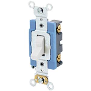 Back & Side-Wired Lighted Handle with Single-Pole Toggle - White, 120 V, Toggle, Non-Dimmable, AC, 15, 10 Years