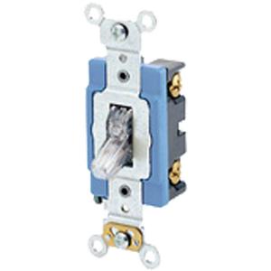 Back & Side-Wired Lighted Handle with Single-Pole Toggle - Ivory, 120 V, Toggle, Non-Dimmable, AC, 15, 10 Years