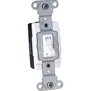 Back & Side-Wired Quiet Switches with Single-Pole Toggle - White, 347 V, Toggle, Non-Dimmable, AC, 15, 10 Years