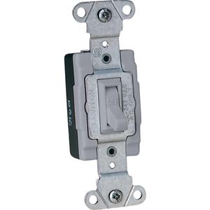 Back & Side-Wired Quiet Switches with Single-Pole Toggle - Grey, 347 V, Toggle, Non-Dimmable, AC, 15, 10 Years