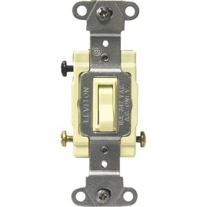 Back & Side-Wired Quiet Switches with 3-Way Toggle - Ivory, 347 V, Toggle, Non-Dimmable, AC, 15, 10 Years