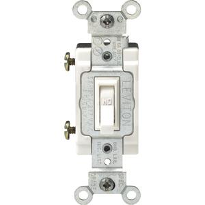 Back & Side-Wired Quiet Switches with Single Pole Framed Toggle - White, 120 V/277 V, 10 Years