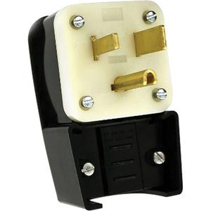 Industrial Power Grounding Extension Plug - 50 A, 5-50P, Super Tough Nylon, 0.625" - 1.375", 125, Black