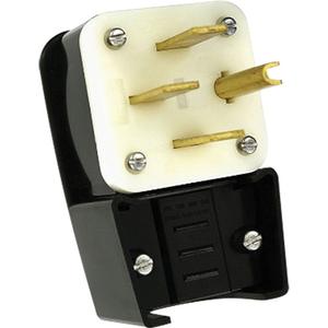 Industrial Power Grounding Extension Plug - 50 A, 14-50P, Super Tough Nylon, 0.625" - 1.375", 125/250, Black