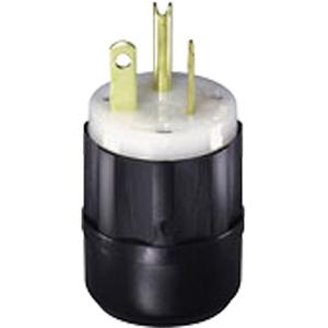 2-Pole 3-Wire Grounding Straight Blade Plug - 20 A, 5-20P, 125 V, Nylon, Yellow Nylon