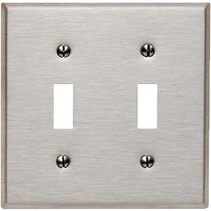 2-Toggle Wallplate - Stainless Steel, Switch, 2, Stainless Steel