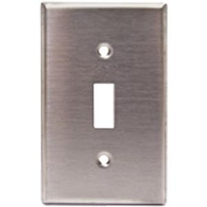 1-Toggle Wallplate - Stainless Steel, Switch, 1, Stainless Steel