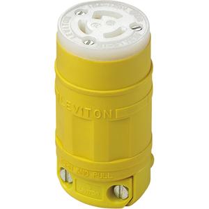 Industrial Grade Locking Device - Plastic, 125 V, 15 Amps, Yellow, L5-15R, 0.240 - 0.655", 12-18, 10 Years
