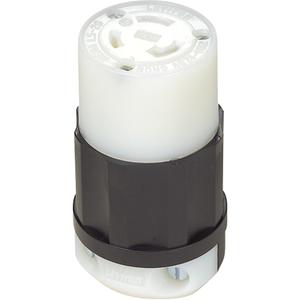 Industrial Grade Locking Device - Nylon, 125 V, 20 Amps, Black and White, L5-20R, 0.245 - 0.700, 10 Years