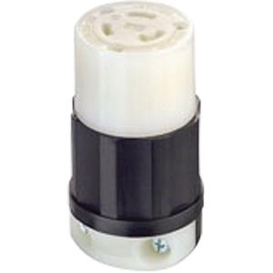 2-Pole 3-Wire Grounding Locking Connector - Nylon, 250 V, 20 Amps, Black Nylon, L6-20R
