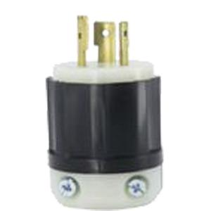 2-Pole 3-Wire Grounding Locking Plug - L24-20P, Nylon, 347 V, 20 A, Black Nylon, 10-18, 10 Years