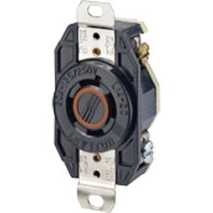Single Flush 3-Pole 4-Wire Grounding Receptacle - Nylon, 125 V/250 V, 20 Amps, Black Nylon, L14-20R, 10 Years