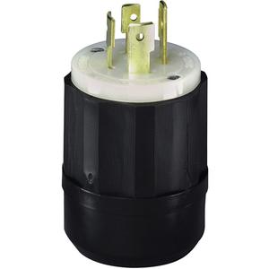 3-Pole 4-Wire Grounding Locking Plug - L15-20P, Nylon, 250 V, 20 Amps, Black Nylon, 10-18, 10 Years