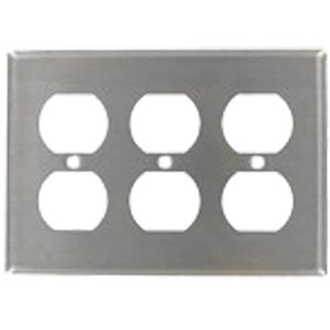 Triple Duplex Wallplate - Stainless Steel, Duplex, 3, Stainless Steel