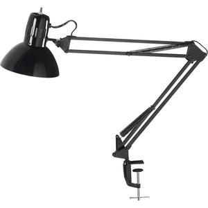 Swing Arm Clamp-On Desk Lamps - C-Clamp, Black, Incandescent, 100 W, Black, 100 W, Incandescent