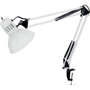 Swing Arm Clamp-On Desk Lamps - 36", C-Clamp, White, Incandescent, 100 W, White, 100 W, Incandescent