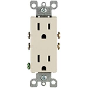 Decora® Side-Wired & Quickwire™ Duplex Receptacle - 15 A, 125 V, Almond, 5-15 R