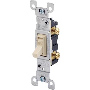 Quickwire™ & Side-Wired Framed Toggle with Single-Pole Toggle - Almond, 120 V, Non-Dimmable