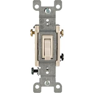 Quickwire™ & Side-Wired Framed Toggle with 3-Way Toggle - Almond