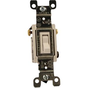 Quickwire™ & Side-Wired Framed Toggle with 3-Way Toggle - White, 120 V, Toggle, Non-Dimmable