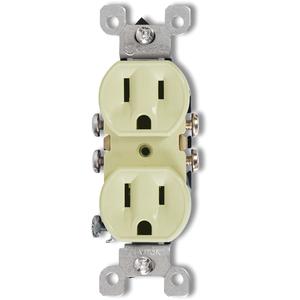 Duplex Side-Wire & Quickwire™ NEMA 5-1 R Receptacle - Almond, 15 A, 125 V, 5-15 R
