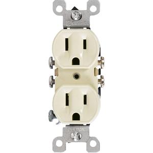 Duplex Side-Wire & Quickwire™ NEMA 5-1 R Receptacle - Ivory, 15 A, 125 V, 5-15 R