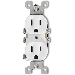 Duplex Side-Wire & Quickwire™ NEMA 5-1 R Receptacle - White, 15 A, 125 V, 5-15 R