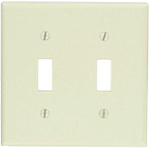 2-Toggle Wallplate - Almond, Switch, 2, Plastic