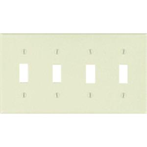 4-Toggle Wallplate - Almond, Switch, 4, Plastic