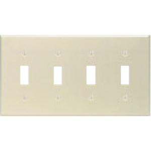4-Toggle Wallplate - Ivory, Switch, 4, Plastic
